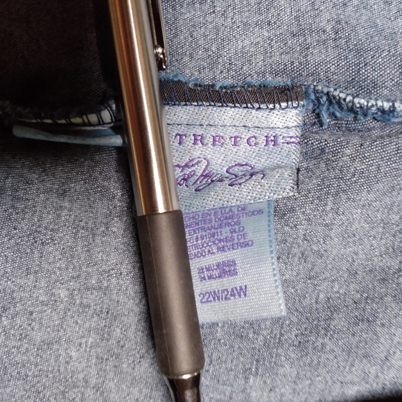 Just My Size Vintage Stretch Denim Pull-On Pants - Picture 4 of 7